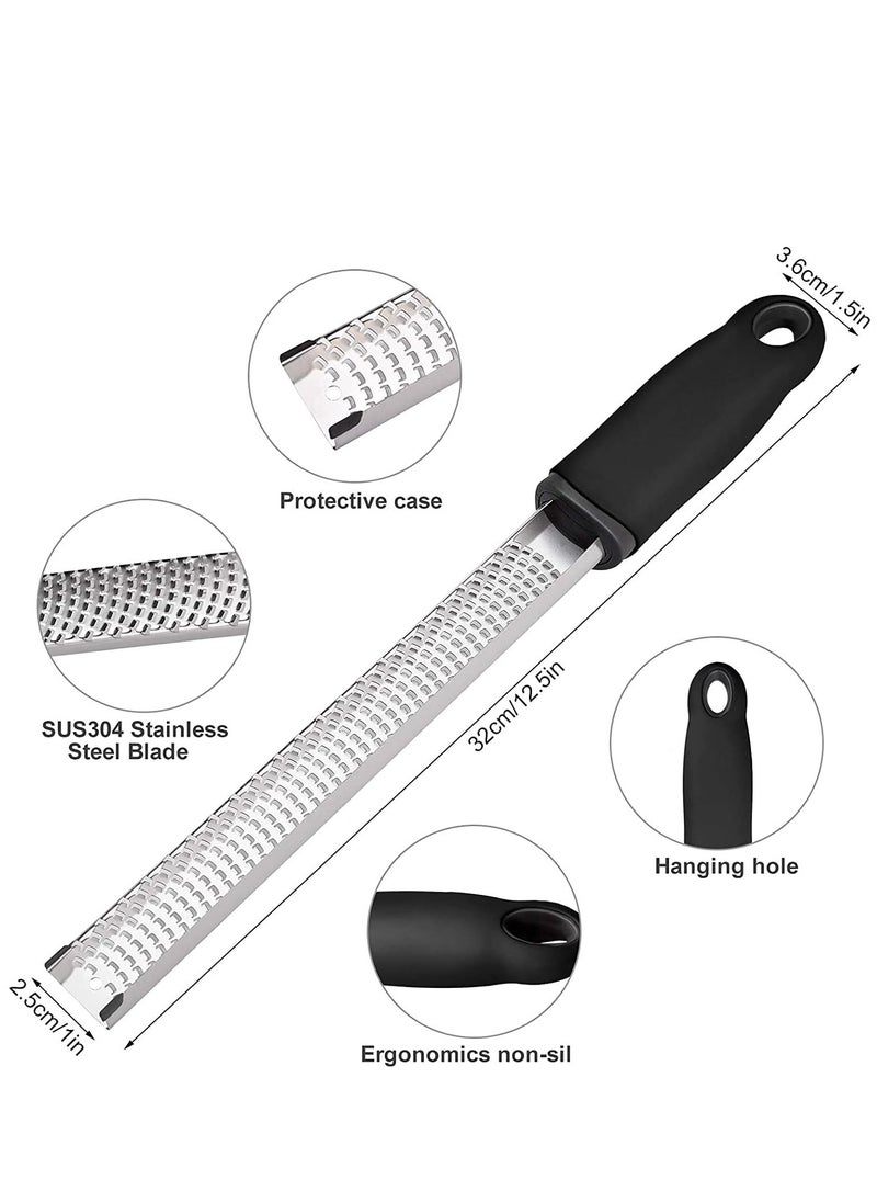 Generic Cheese Grater&Citrus Lemon Zester with Handle for Parmesan Cheese, Ginger, Garlic, Nutmeg, Chocolate, Fruits – 304 Stainless Steel Blade  - Image 2