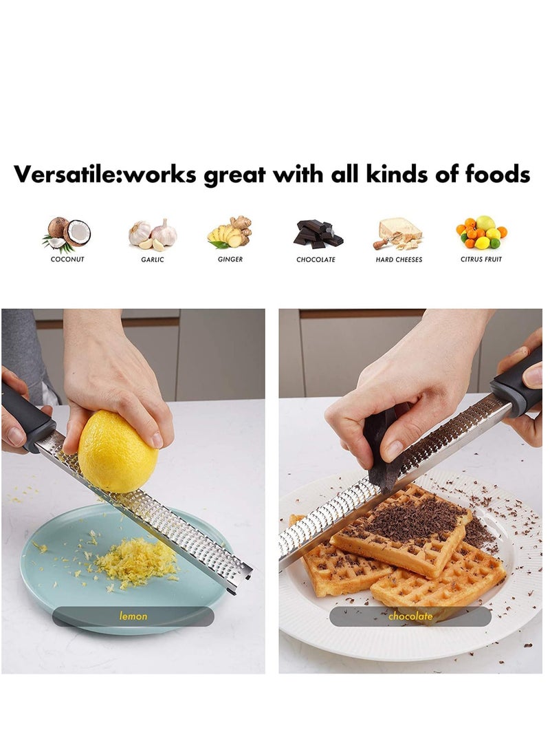 Generic Cheese Grater&Citrus Lemon Zester with Handle for Parmesan Cheese, Ginger, Garlic, Nutmeg, Chocolate, Fruits – 304 Stainless Steel Blade  - Image 3