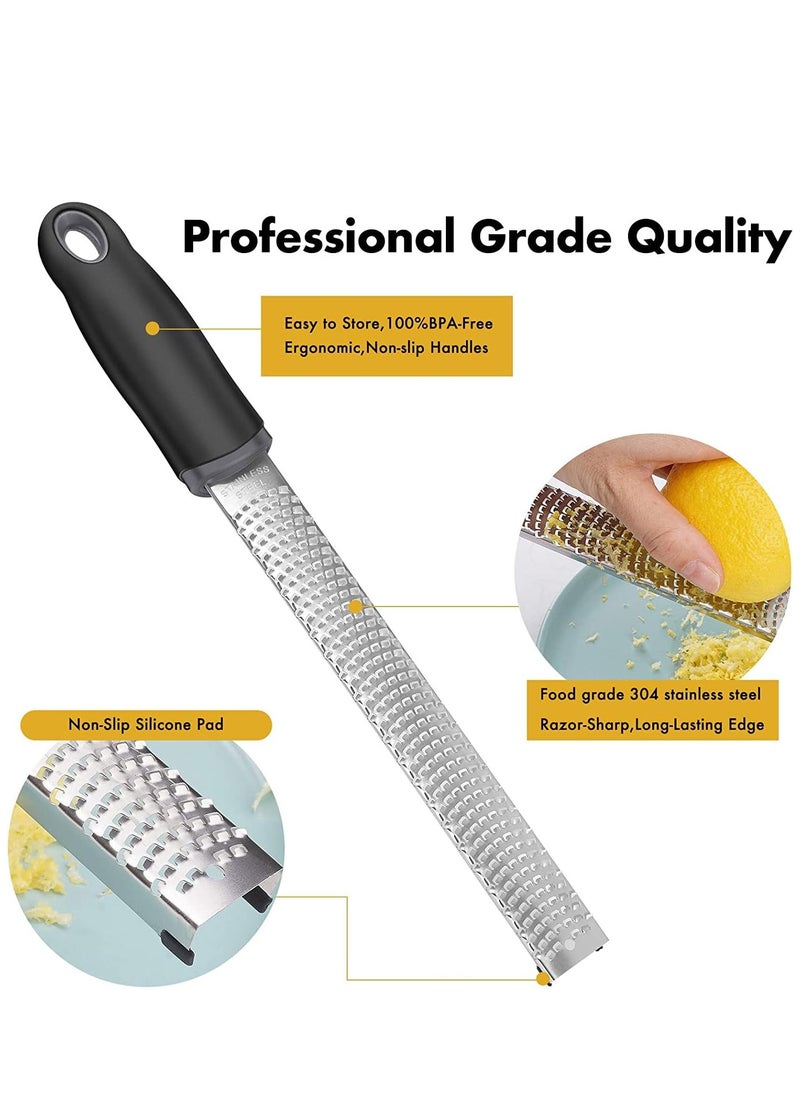 Generic Cheese Grater&Citrus Lemon Zester with Handle for Parmesan Cheese, Ginger, Garlic, Nutmeg, Chocolate, Fruits – 304 Stainless Steel Blade  - Image 4