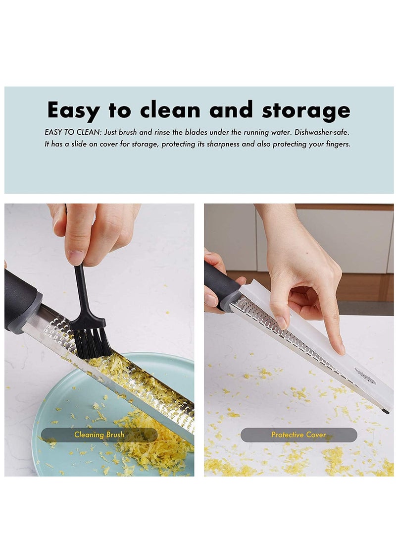 Generic Cheese Grater&Citrus Lemon Zester with Handle for Parmesan Cheese, Ginger, Garlic, Nutmeg, Chocolate, Fruits – 304 Stainless Steel Blade  - Image 5