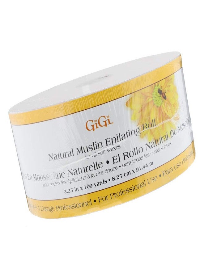 GiGi Epilating Muslin Roll - Wax Strips for Hair Removal, Natural Muslin Wax Roll for Face & Body, 3.25-inch x 100 yards - Image 1