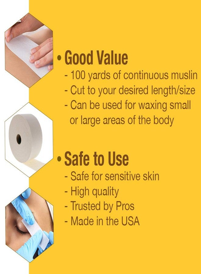 GiGi Epilating Muslin Roll - Wax Strips for Hair Removal, Natural Muslin Wax Roll for Face & Body, 3.25-inch x 100 yards - Image 3