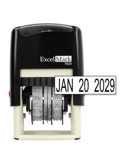 ExcelMark 7820 Selfinking Rubber Date Stamp Great For Shipping Receiving Expiration And Due Dates (Black Ink)  - Image 1