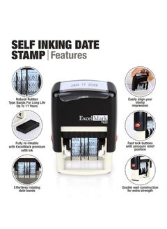 ExcelMark 7820 Selfinking Rubber Date Stamp Great For Shipping Receiving Expiration And Due Dates (Black Ink)  - Image 3
