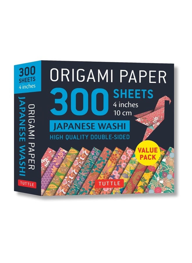 TUTTLE Tuttle Publishing Origami Paper 300 sheets Japanese Washi Patterns 4: Origami Paper: Double-Sided Origami Sheets  - Image 1