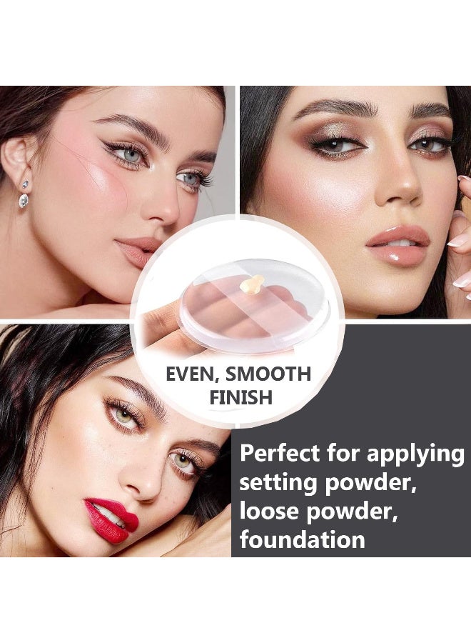 استريكو 2 × إسفنجة بودرة شفافة للوجه - مجموعة إسفنجات مكياج صغيرة جافة ورطبة لتثبيت البودرة والكونسيلر وأحمر الخدود - أدوات تجميل قابلة لإعادة الاستخدام للنساء والفتيات - Image 4
