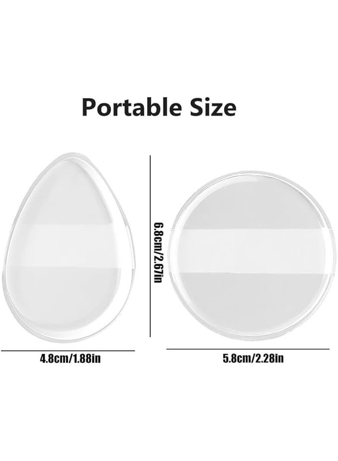استريكو 2 × إسفنجة بودرة شفافة للوجه - مجموعة إسفنجات مكياج صغيرة جافة ورطبة لتثبيت البودرة والكونسيلر وأحمر الخدود - أدوات تجميل قابلة لإعادة الاستخدام للنساء والفتيات - Image 3