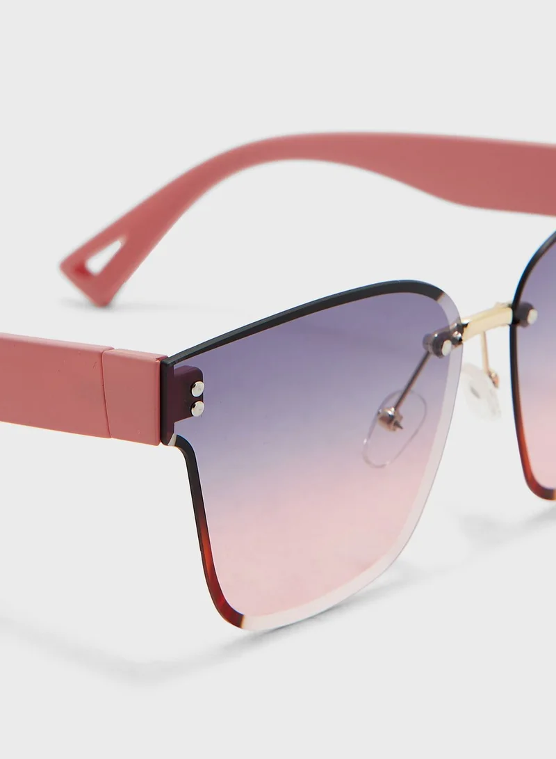 Ginger Rimless Cat Eye Sunglasses