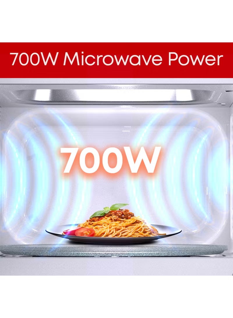 Tornado 20 Liters Solo Microwave Oven with 5 Power Levels, 700W, Defrost Function, 35 Minutes Timer, White, TWMS-20-W-S - Image 2