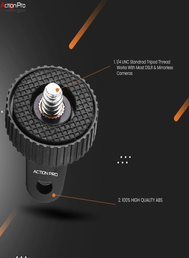 Action Pro 1/4 Thread ABS Tripod Mount with Stainless Steel Nut Adapter Compatible with GoPro Hero 13 12 11 10 9 8 7 6 5 4 3+ 3 /Insta-360//DJI Osmo Pocket/SJCAM/Xiaomi/YI All Action Cameras - Image 4