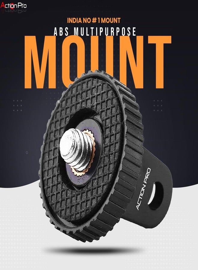 Action Pro 1/4 Thread ABS Tripod Mount with Stainless Steel Nut Adapter Compatible with GoPro Hero 13 12 11 10 9 8 7 6 5 4 3+ 3 /Insta-360//DJI Osmo Pocket/SJCAM/Xiaomi/YI All Action Cameras - Image 2