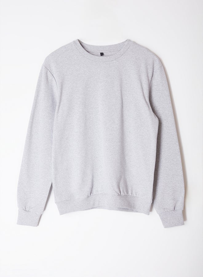 trendyol Gray Melange Regular/Normal Cut Basic Sweatshirt - Image 5