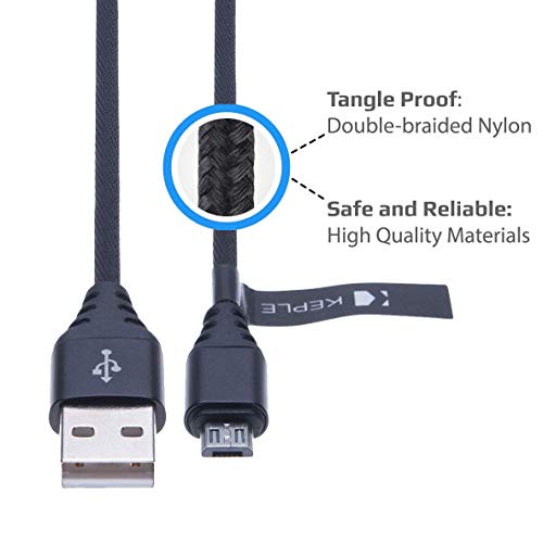 Keple Micro USB Cable | Fast Charging Cable Quick Charge Nylon Braided Charger Data Sync Lead for Game Controllers PS4, PS3 / Xbox One, One S, One X, Elite Controller | USB B High Speed Leads 1.5ft - Image 3