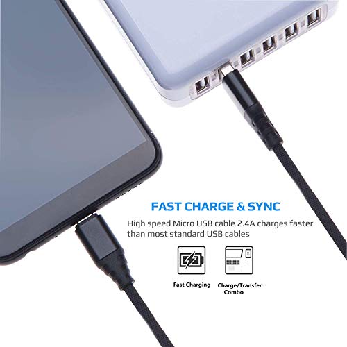 Keple Micro USB Cable | Fast Charging Cable Quick Charge Nylon Braided Charger Data Sync Lead for Game Controllers PS4, PS3 / Xbox One, One S, One X, Elite Controller | USB B High Speed Leads 1.5ft - Image 5