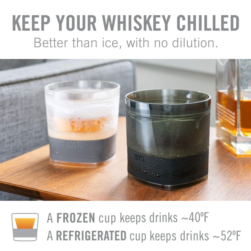 Host Freeze Cooling cups set of 2, Old Fashioned Glass with Silicone band for Bourbon, Scotch, and Whiskey, whisky gifts for men, Smoke - Image 2