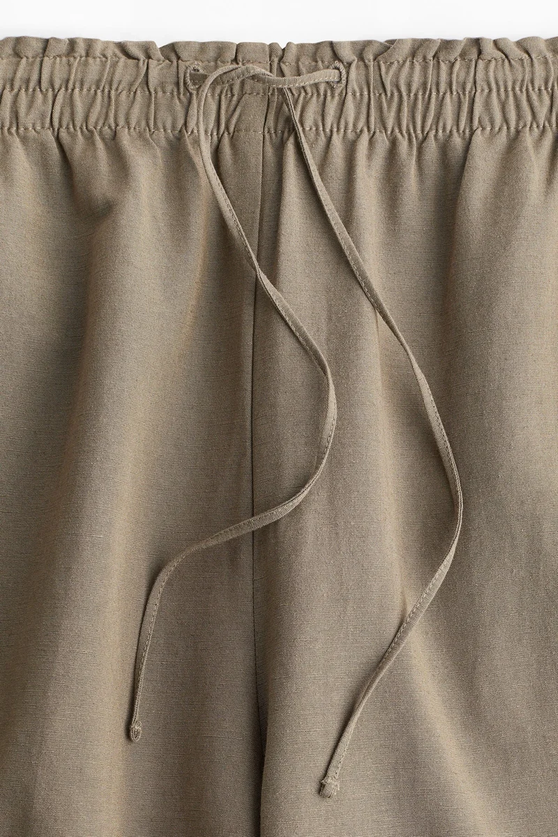 اتش اند ام Wide linen-blend trousers