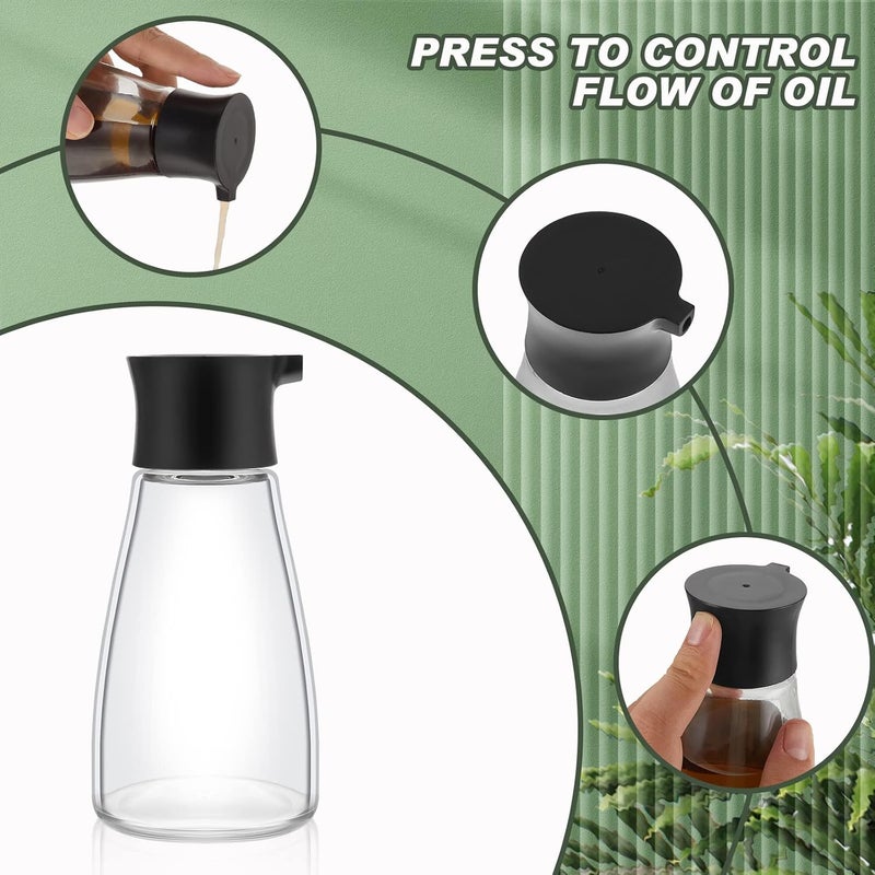 Suclain 6 Pcs Soy Sauce Dispenser Leakproof Cruet Dispenser Set Oil and Vinegar Dispenser Set Small Sauce Bottles Glass Soy Sauce Container with Lid for Kitchen Cooking Barbecue, Black - Image 3