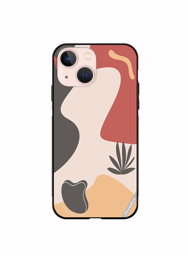 VR CREATIVE Protective Case Cover For Apple iPhone 13 Printable Template With Abstract Geometric Shapes, Nature Aesthetic Texture, Design Multicolour - Image 1