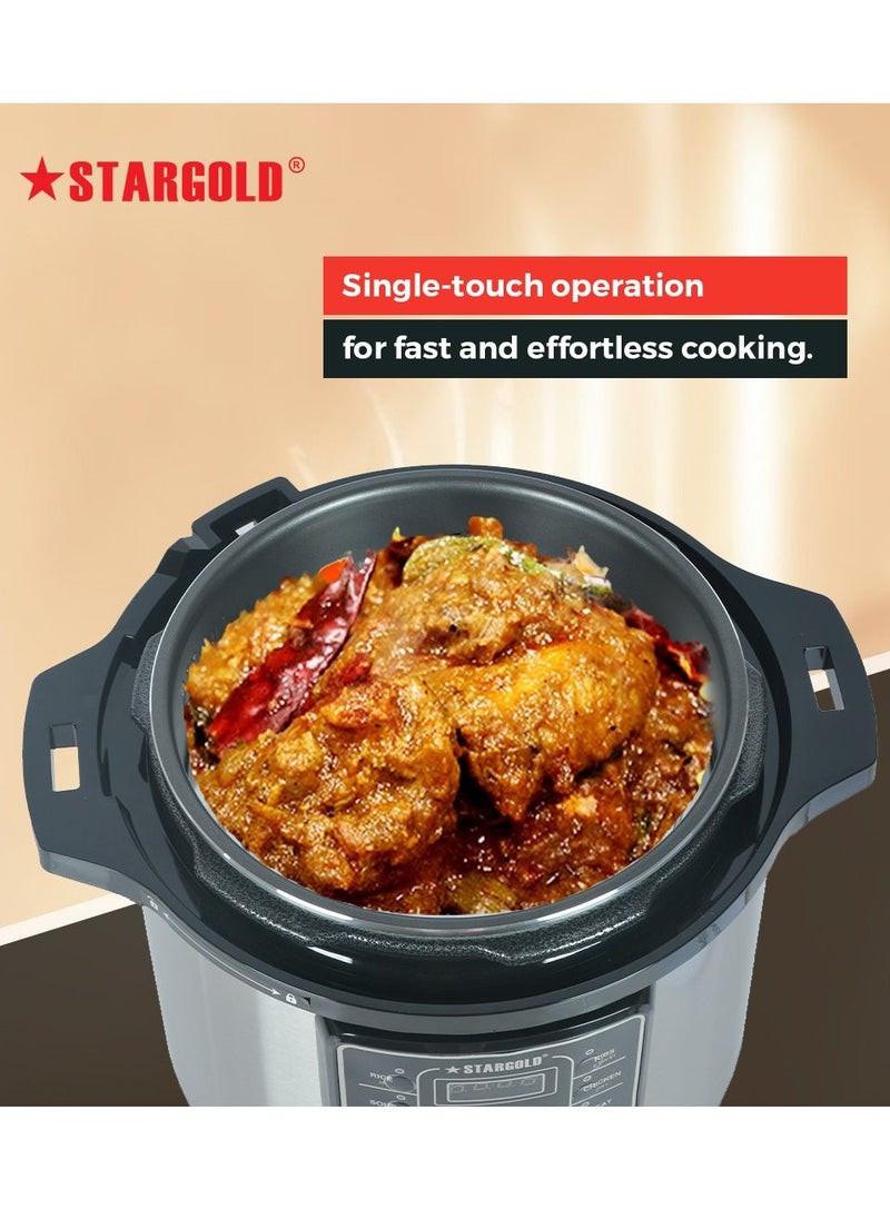 Stargold Digital Electric Pressure Cooker Stainless Steel Body Touch Programmable 10L Capacity 1600 Watts - Image 3