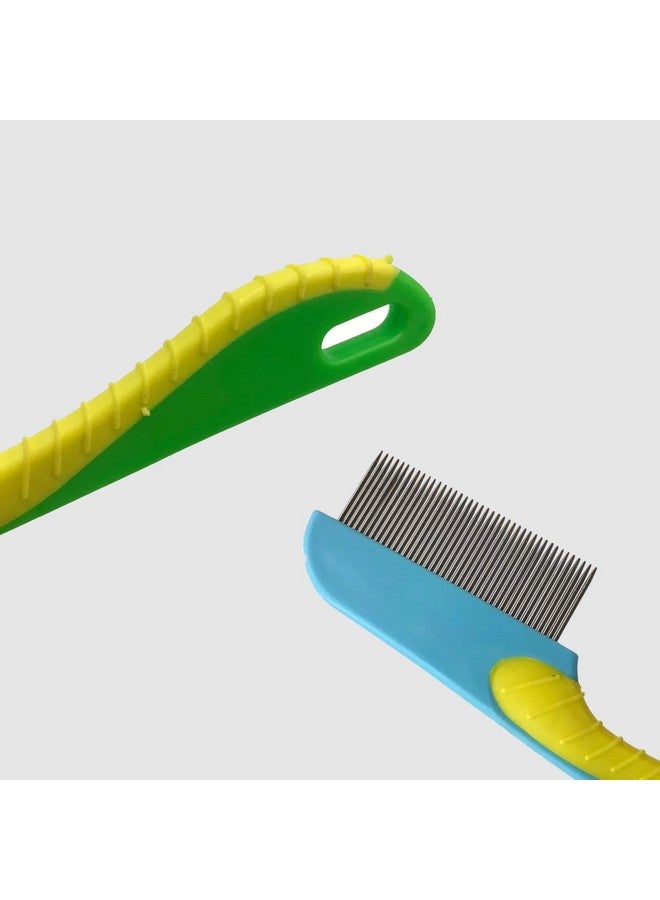 إيميلي بيتس مشط البراغيث للقطط والكلاب، مشط من الفولاذ المقاوم للصدأ لإزالة بقع القمل والبراغيث والدموع ومشط القمل للرأس وعلاج القمل من الرأس، قطعة واحدة من مشط القمل ذو الأسنان الفولاذية للبالغين والأطفال والحيوانات الأليفة - Image 3