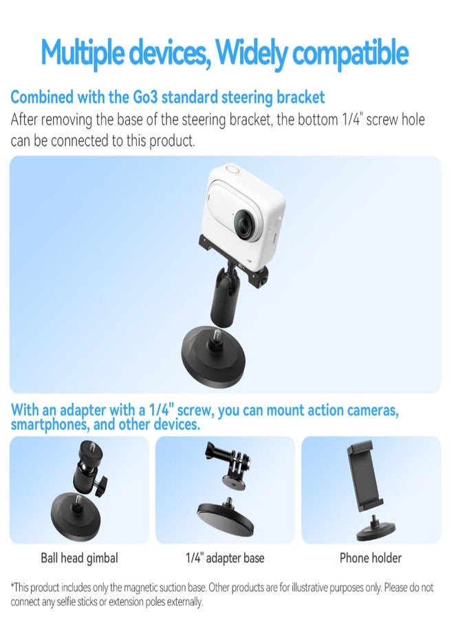 Elfog Magnetic Suction Bracket Base Action Camera Holder for Insta-360 G03 for Insta 360 Go3 Go 3 Accessories(Only Base) - Image 3