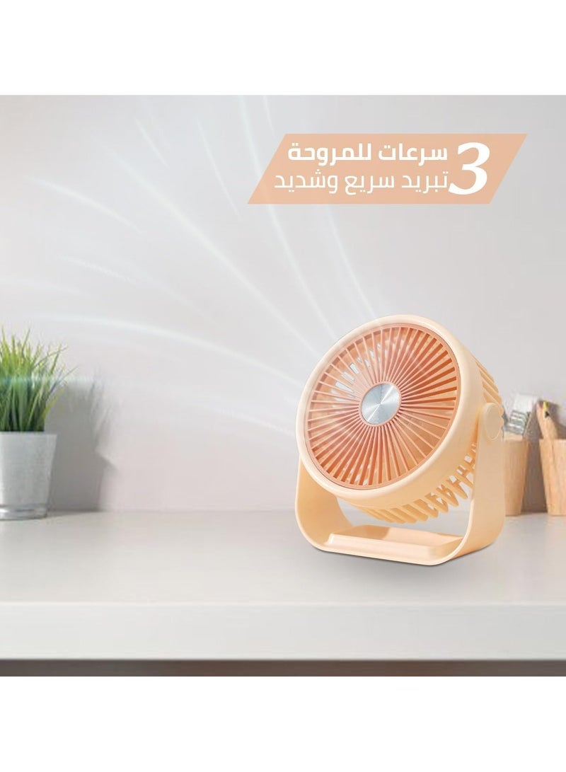Portable Mini USB Desktop Handheld Fan 3 Speeds with Stand Multicolor - Image 2