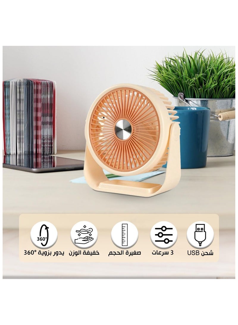 Portable Mini USB Desktop Handheld Fan 3 Speeds with Stand Multicolor - Image 3