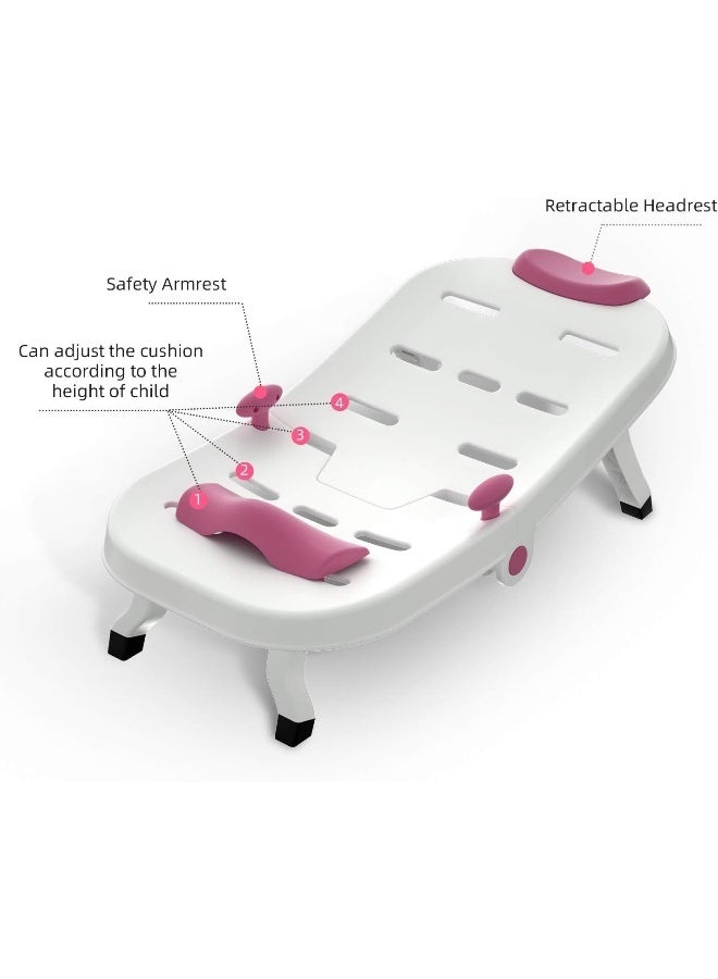 Fedicelly (Pink) - Toddler Shampoo Chair Girls Tools, Kids Hair Washing Bath Seat, Children Head Hair Rinser Chair (Pink) - Image 3