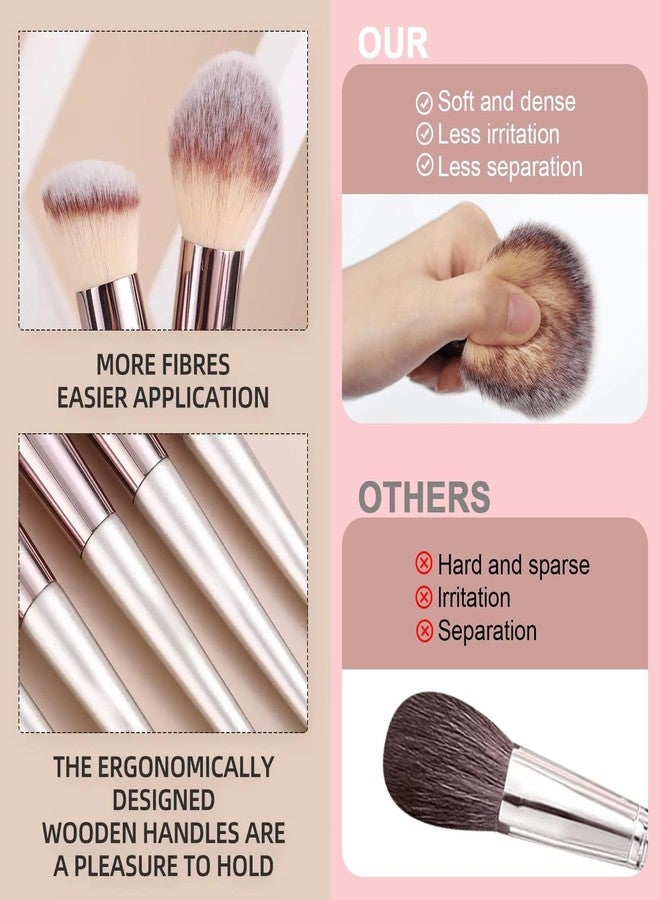 MODIQ Makeup Brush Set, 20 Pcs, Premium Synthetic Brushes for Foundation, Powder, Concealer, Eye Shadows, Blush, with Black Case - Image 5