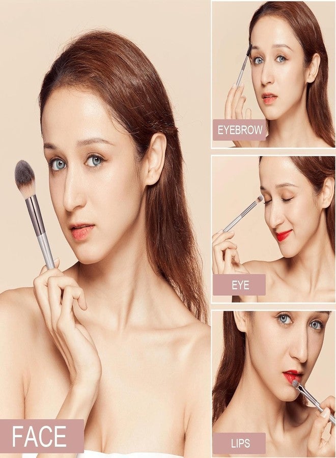 MODIQ Makeup Brush Set, 20 Pcs, Premium Synthetic Brushes for Foundation, Powder, Concealer, Eye Shadows, Blush, with Black Case - Image 2