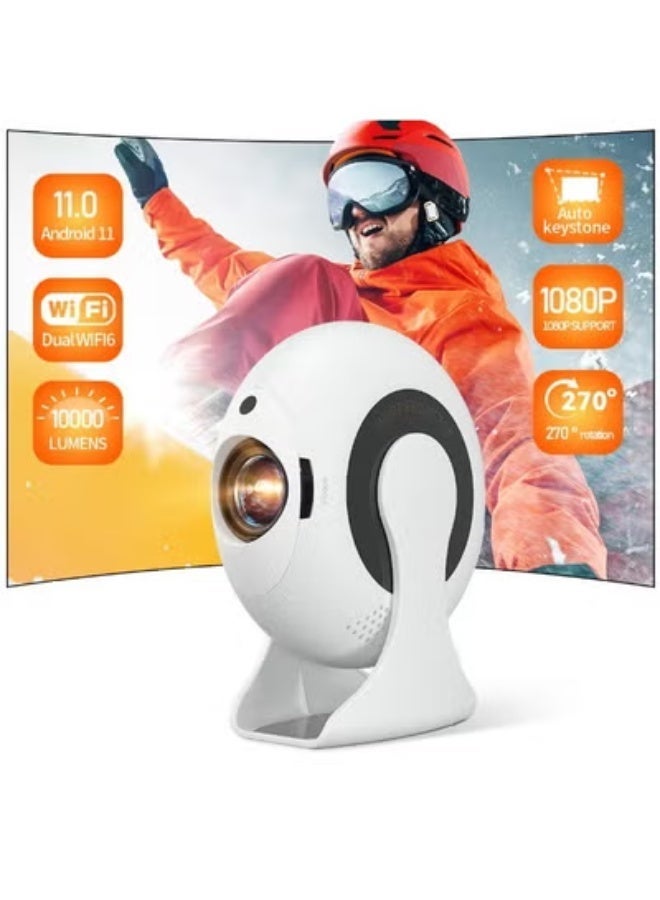 Mini Projector 270° Rotatable 1080P – Android 11 Smart Projector with 5G WiFi & Bluetooth 5.0 - Image 2