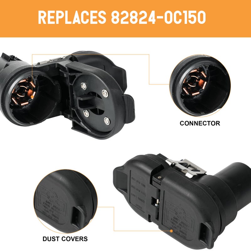 Jetuplusllc Tow Hitch Wiring Harness Connector 82824-0C150 for Toyota Tacoma 2016-2022, Tundra 2009-2022 - Image 3