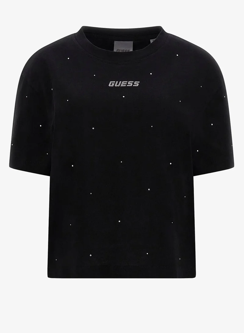 GUESS Primula Rhinestones Boxy T-Shirt