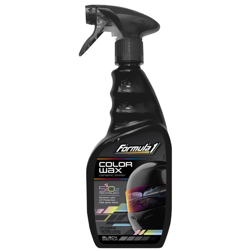 Formula 1 Color Wax Spray for Black Cars Gives Ceramic Water Beading Protection and Ultimate Shiny Finish Fills Minor Scratches with ColorMatch Pigment 23 oz