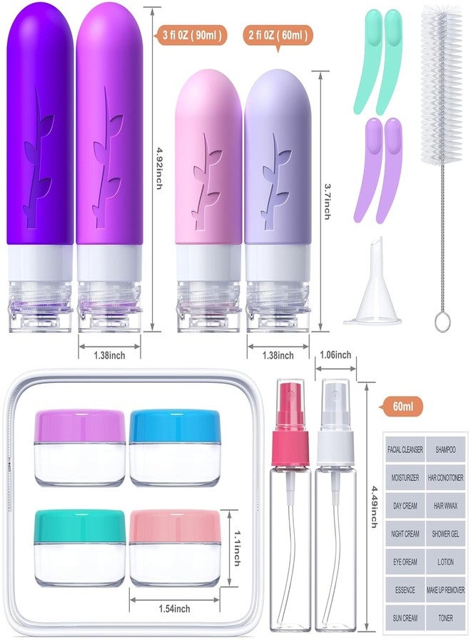 Minitul 18 Pcs Travel Bottles for Toiletries, Silicone Travel Size Toiletries of Travel Containers Set, Refillable & Leakproof Travel Bottles Kit with TSA Approved Travel Size Bottles, Multicolor - Image 2