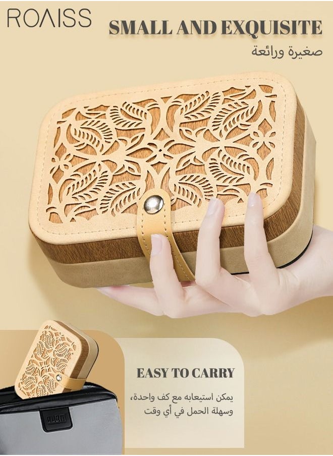 roaiss Jewelry Box for Women Girls Girlfriend Wife Ideal Gift Large Leather Jewelry Organizer Storage Case with Two Layers Display for Earrings Bracelets Rings  - Image 2