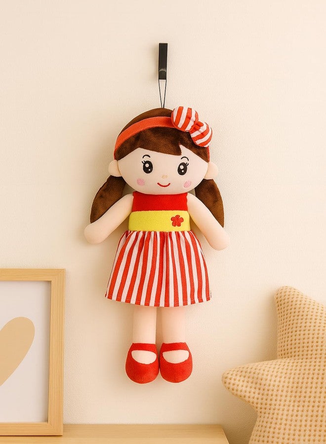 Fun4you Soft Baby Doll - Plush Toy for Girls | Safe and Imaginative Play | Stuffed Doll for Girls | Plush Toy for Kids | Helps to Learn Role Play Safe for Kids Made in India Red -80 cm (Pack of 1) - Image 3