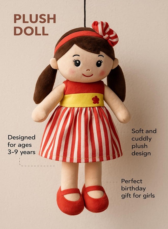 Fun4you Soft Baby Doll - Plush Toy for Girls | Safe and Imaginative Play | Stuffed Doll for Girls | Plush Toy for Kids | Helps to Learn Role Play Safe for Kids Made in India Red -80 cm (Pack of 1) - Image 5