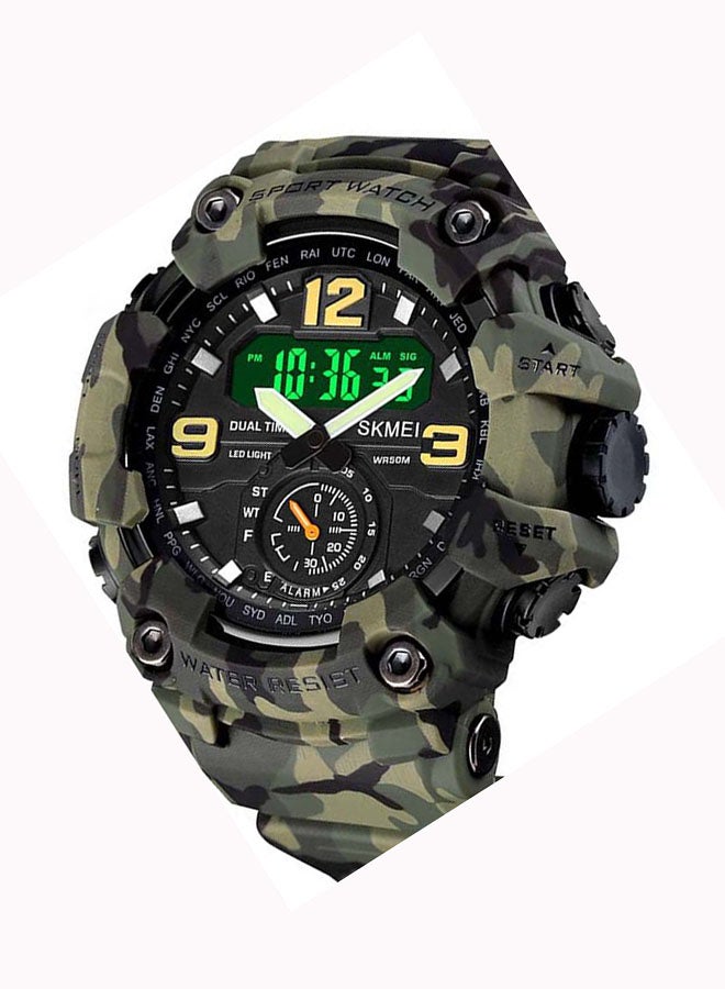 Men's 1637 Japan Movement 3 Time Dual Display Analog LED Electronic Quartz Wristwatch - Image 5