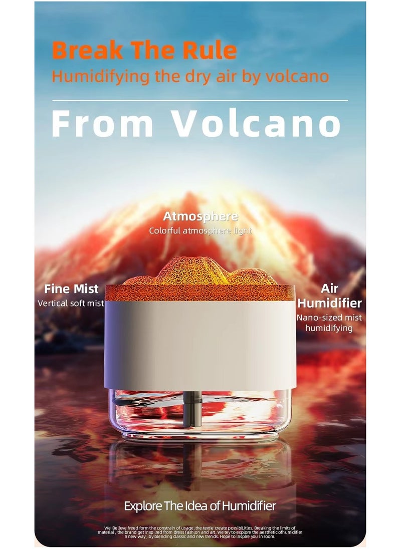 Volcano Humidifier Diffuser Unique Refreshing Mist Humidifier Great Gift Mini Desktop Humidifier Mist Diffuser for Bedroom Spa Relaxation