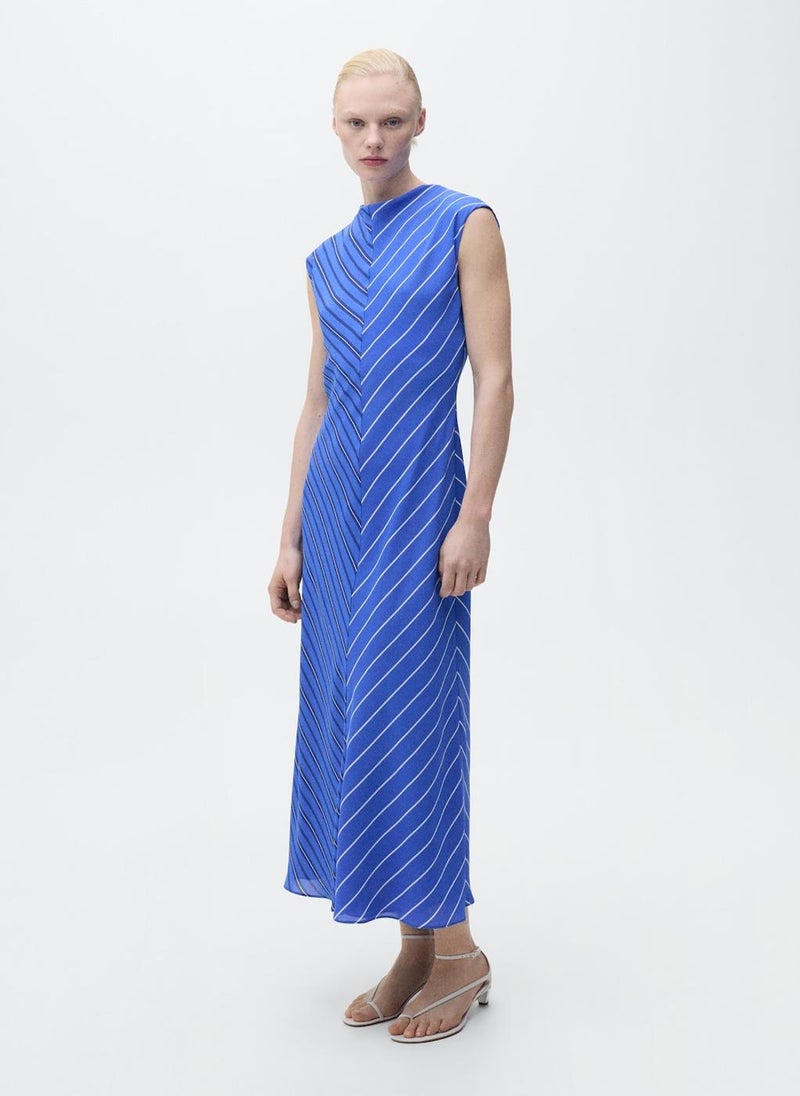 MANGO - Combined Striped Flared Dress - Image 1