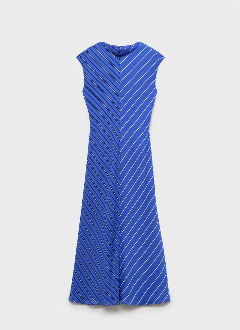 MANGO - Combined Striped Flared Dress - Image 1
