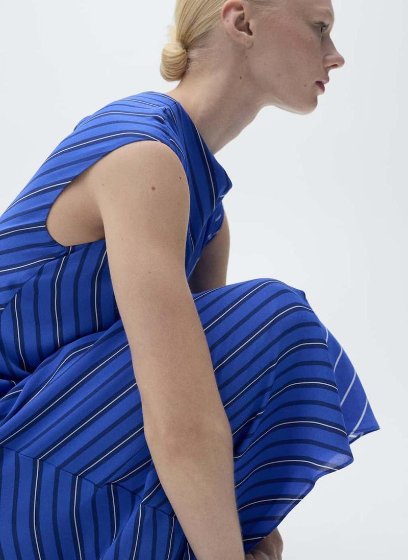 MANGO - Combined Striped Flared Dress - Image 1