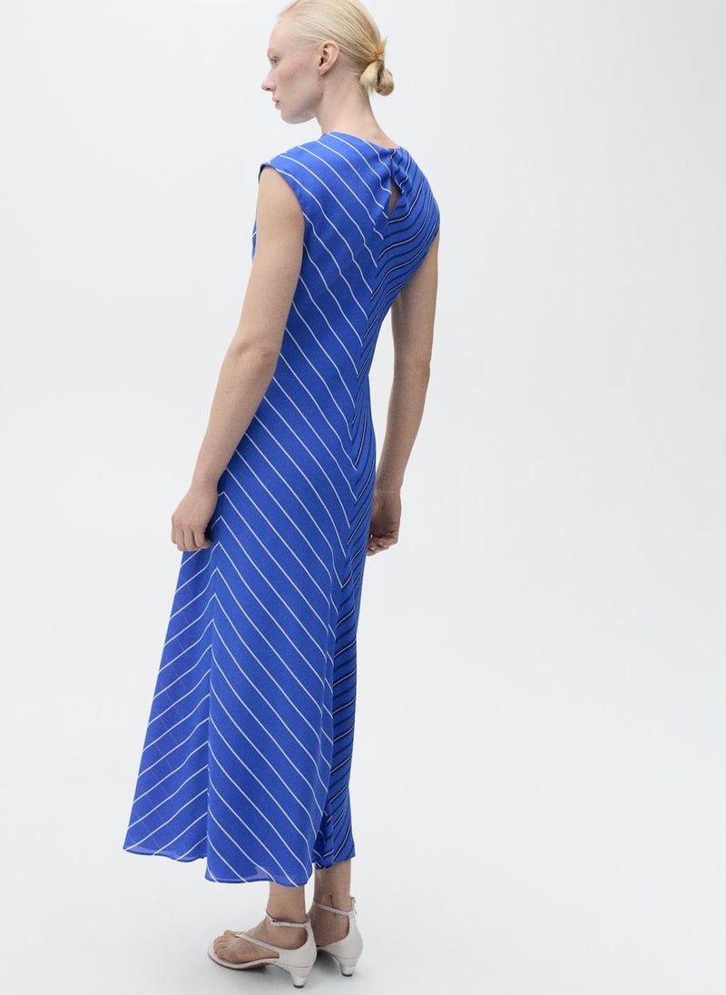 MANGO - Combined Striped Flared Dress - Image 1