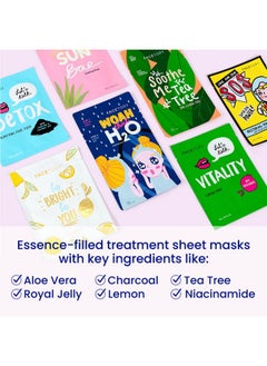 FACETORY FACETORY K Beauty Face Mask Skin Care - BEST OF 7 COLLECTION Sheet Mask Set (14 pc) | Natural Premium Korean Face Mask For All Skin Types - No Sulfates No Parabens  - Image 3