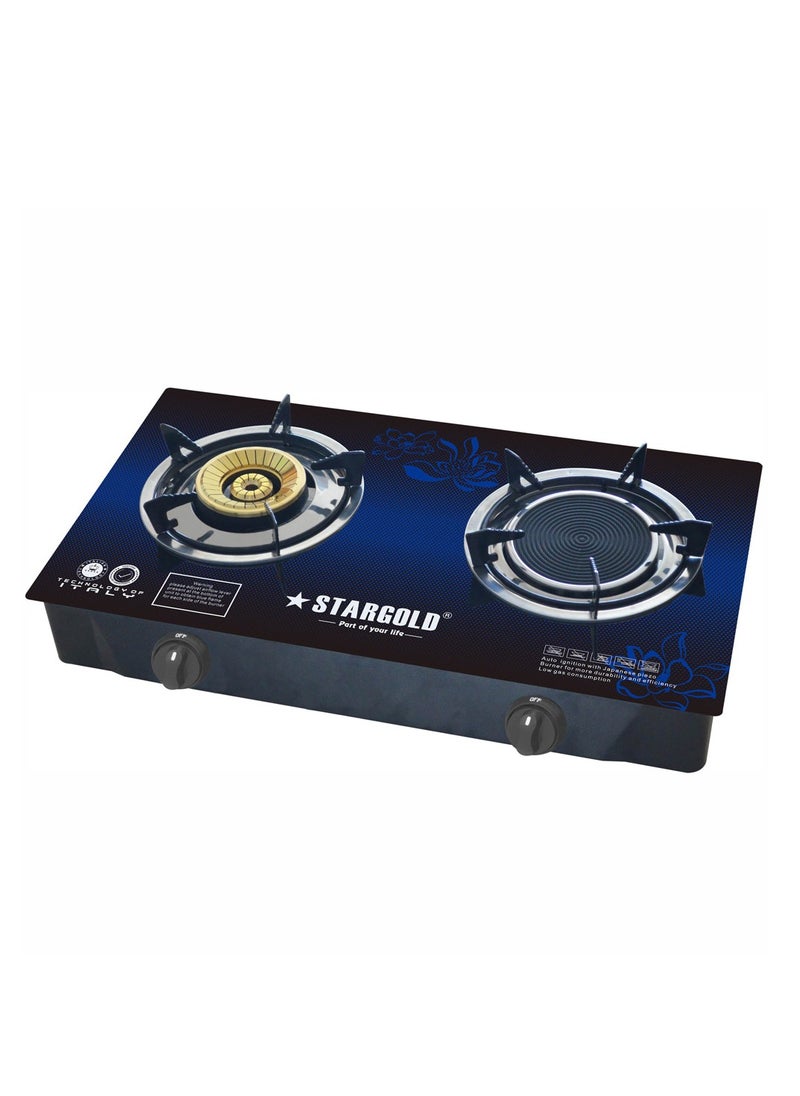 Stargold 2 Burner Low Gas Consumption Automatic Ignition Glass Stove  - Image 2