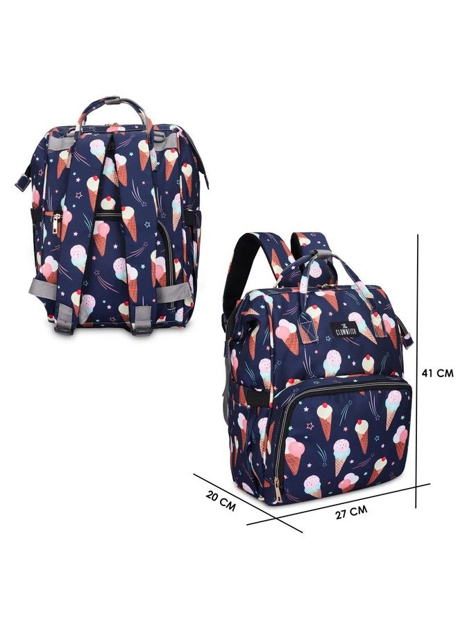 THE CLOWNFISH Baby On Board Series Multipurpose Diaper Bag;Backpack;Nappy Bag;Handbag;Maternity Bag For Baby Essentials With Bottle Organizer & Tissues Dispensing Pocket In Polyester (Navy Blue)  - Image 4