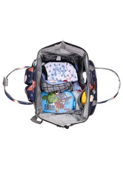 THE CLOWNFISH Baby On Board Series Multipurpose Diaper Bag;Backpack;Nappy Bag;Handbag;Maternity Bag For Baby Essentials With Bottle Organizer & Tissues Dispensing Pocket In Polyester (Navy Blue)  - Image 5