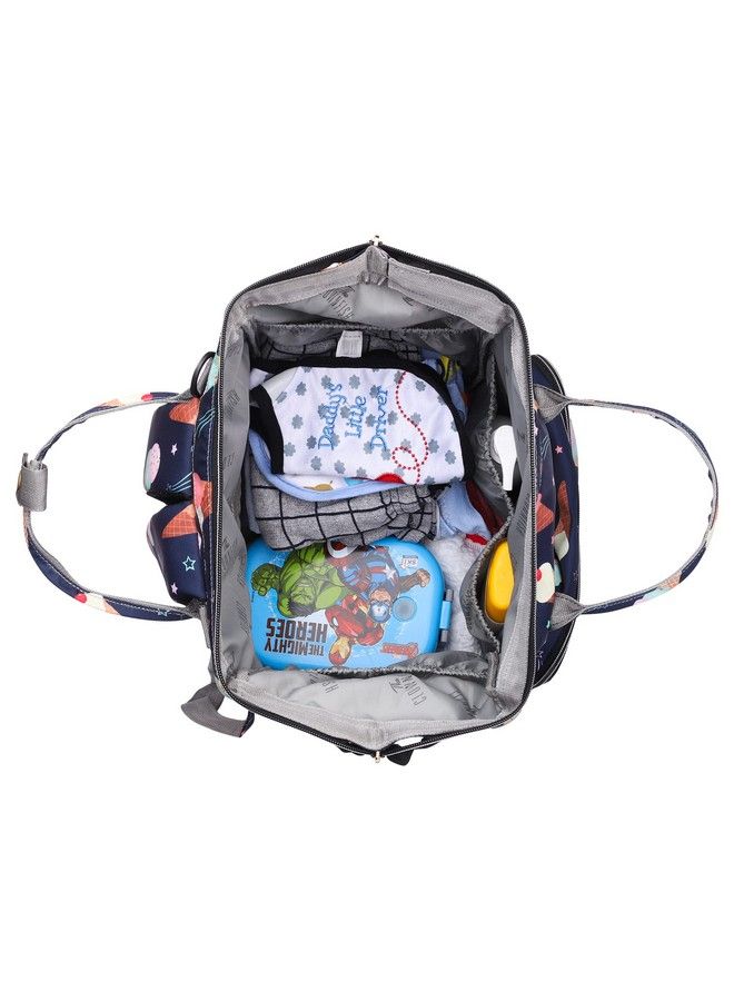 THE CLOWNFISH Baby On Board Series Multipurpose Diaper Bag;Backpack;Nappy Bag;Handbag;Maternity Bag For Baby Essentials With Bottle Organizer & Tissues Dispensing Pocket In Polyester (Navy Blue)  - Image 5