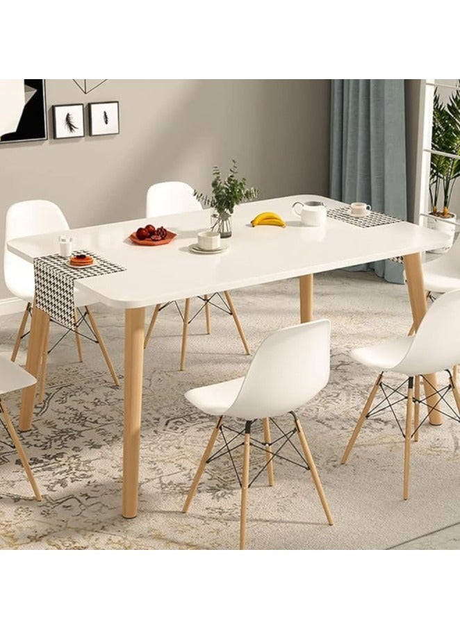 Generic Wooden Dining Table Kitchen Table with Solid Wood Legs Home Writing Table for Home Living Room Office (120*60*73CM)  - Image 1